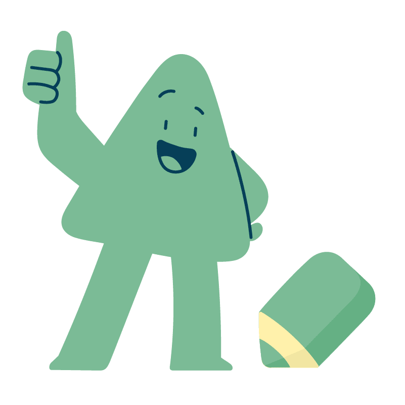 Imaginative Care mascot with thumbs up gesture